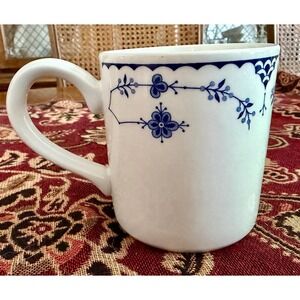 Vintage Johnson Brothers Blue Cloud Coffee Mug |‎ Scalloped Floral Ironstone Cup